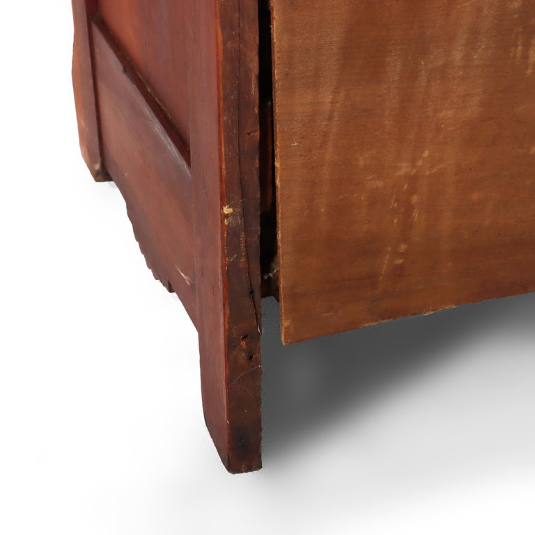 Antique Eastlake Walnut Cylinder Roll Top Paneled Secretary Desk c1890