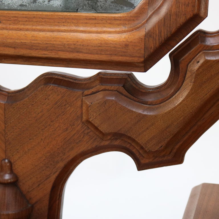 Antique Victorian Carved Walnut Marble Top Dresser with Mirror C1890