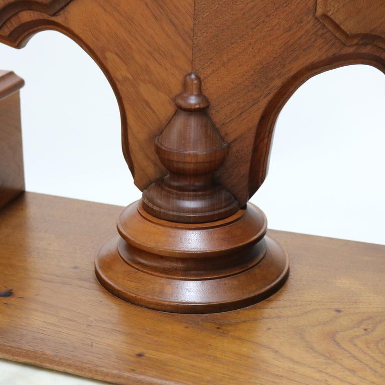 Antique Victorian Carved Walnut Marble Top Dresser with Mirror C1890