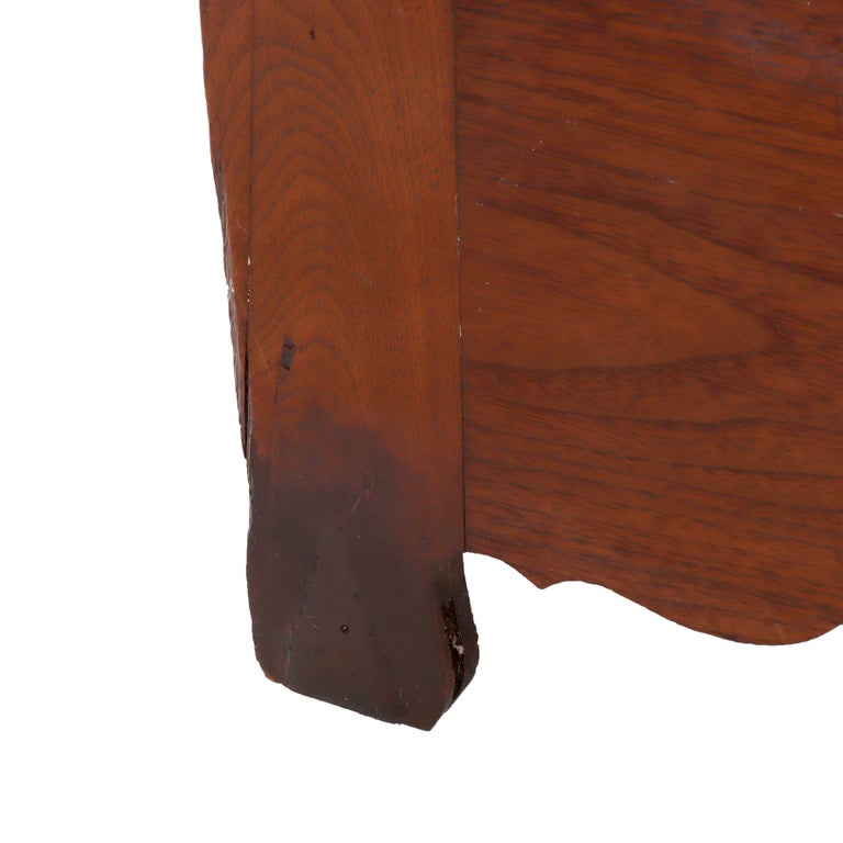 Antique Victorian Walnut 3-Drawer Chest With Carved Pulls C1890
