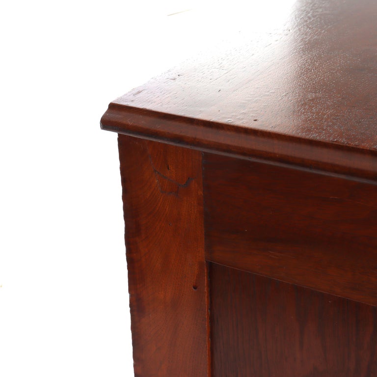 Antique Victorian Walnut 3-Drawer Chest With Carved Pulls C1890