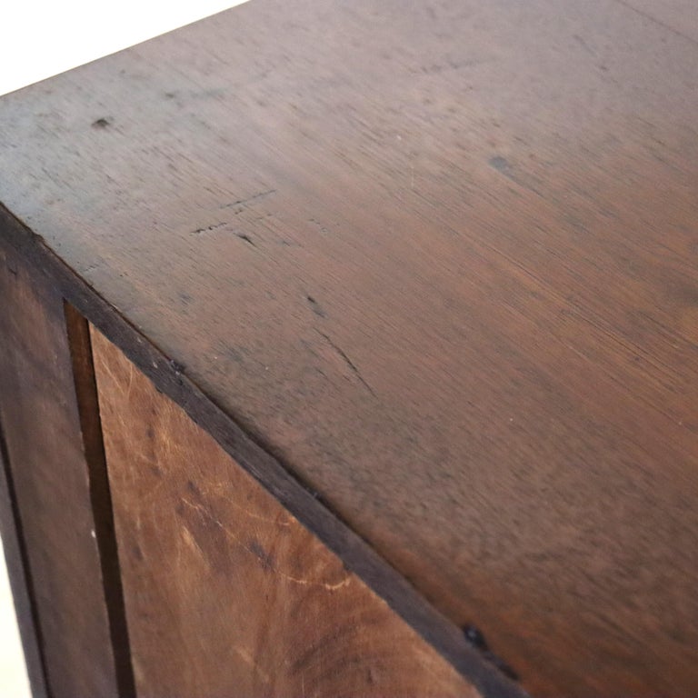 Antique Victorian Walnut 3-Drawer Chest With Carved Pulls C1890