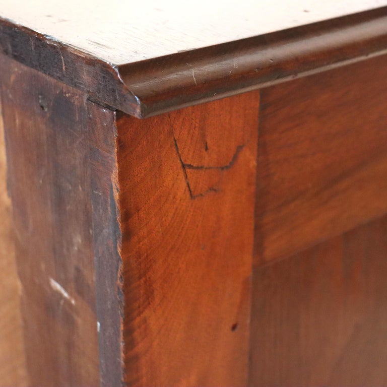 Antique Victorian Walnut 3-Drawer Chest With Carved Pulls C1890