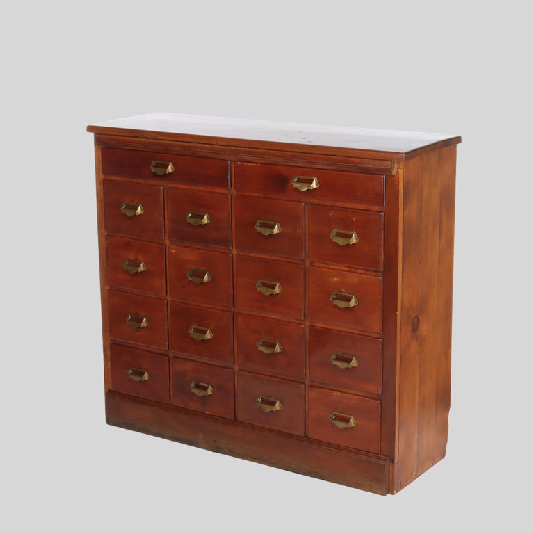 Antique Cherry 18-Drawer Apothecary Cabinet C1850