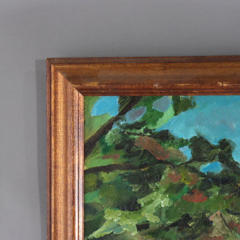 Vintage American Impressionist Oil On Canvas Landscape Painting By L. R. DeFiore