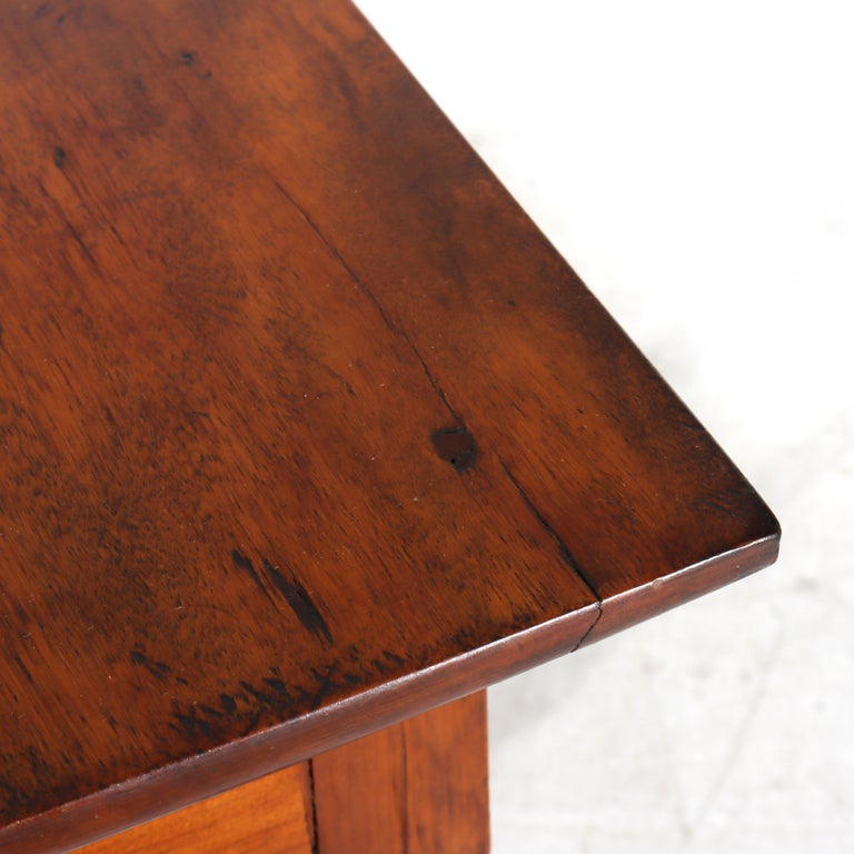 Antique Sheraton Mahogany & Birds Eye Maple Side Stand With Rope-Twist Legs