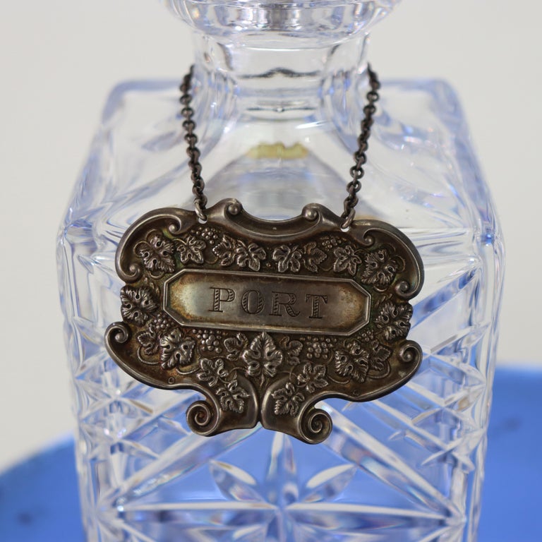 Two Vintage Crystal & Sterling Silver Liquor Decanters C1940