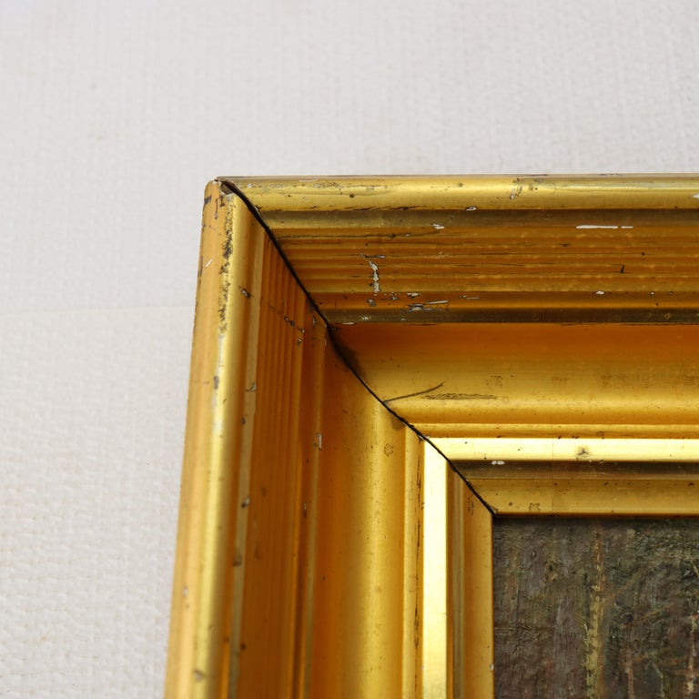 Hudson River School Oil On Board Landscape Painting By F. W. Loven C1914