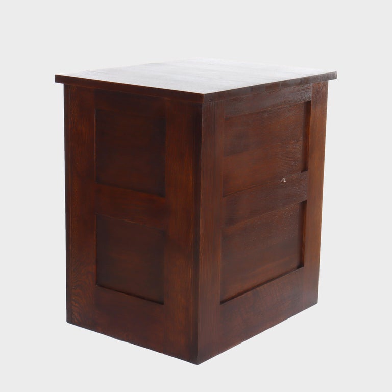 Vintage Stickley Arts & Crafts Mission Oak & Hammered Copper File Cabinet c1920