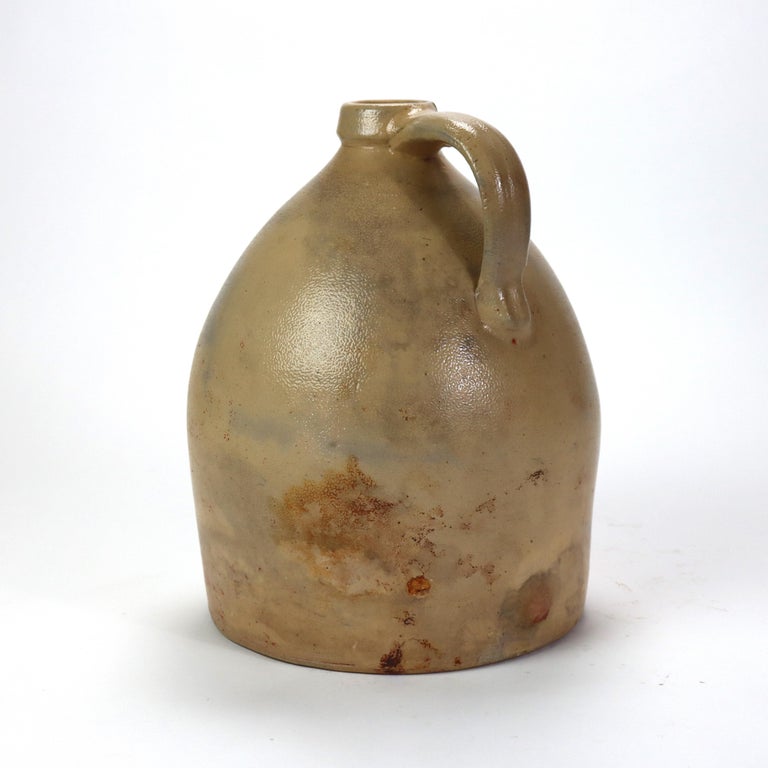 Antique A. O. Whitemore, Havana NY, Blue Decorated Stoneware Jug c1890