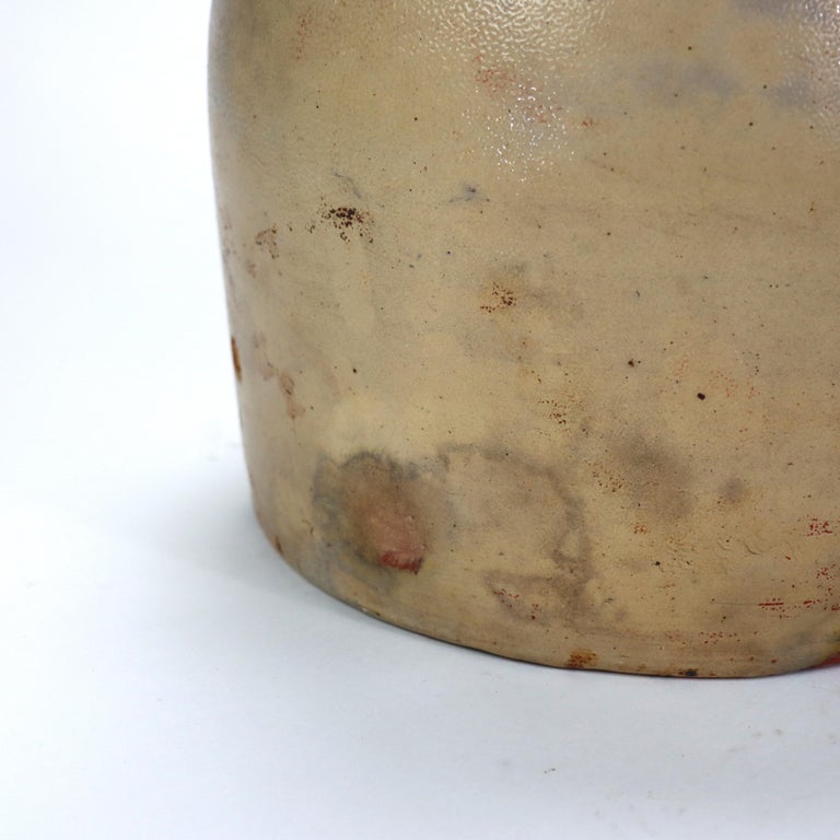 Antique A. O. Whitemore, Havana NY, Blue Decorated Stoneware Jug c1890