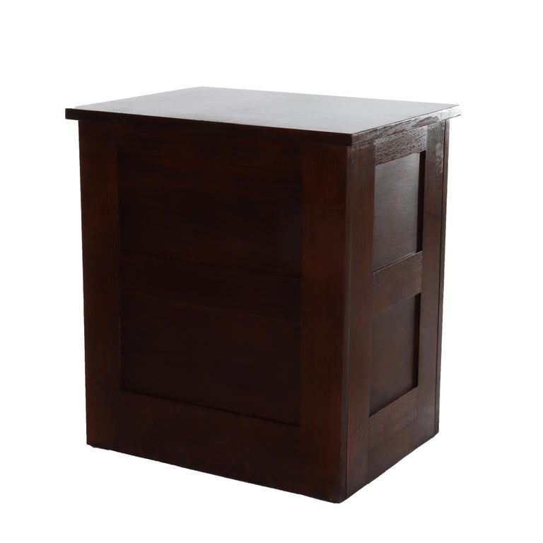 Arts & Crafts Stickley Mission Oak File Cabinet With Hammered Copper Hardware