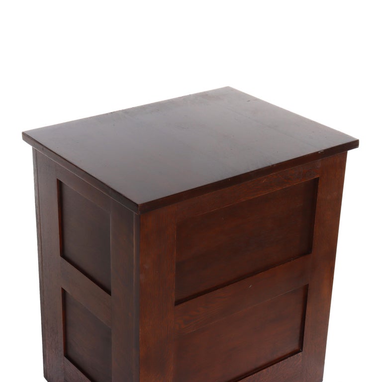 Arts & Crafts Stickley Mission Oak File Cabinet With Hammered Copper Hardware