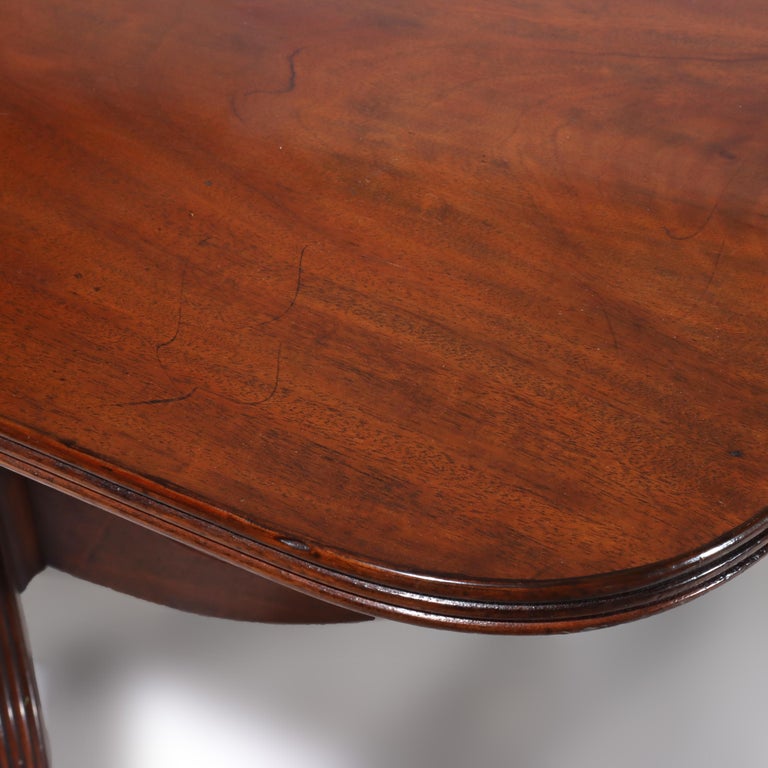 Duncan & Phyfe Style George III Mahogany Banquet Table with Three Leaves c1820