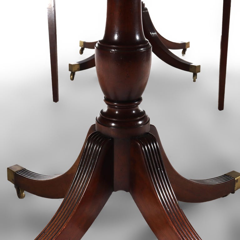 Duncan & Phyfe Style George III Mahogany Banquet Table with Three Leaves c1820