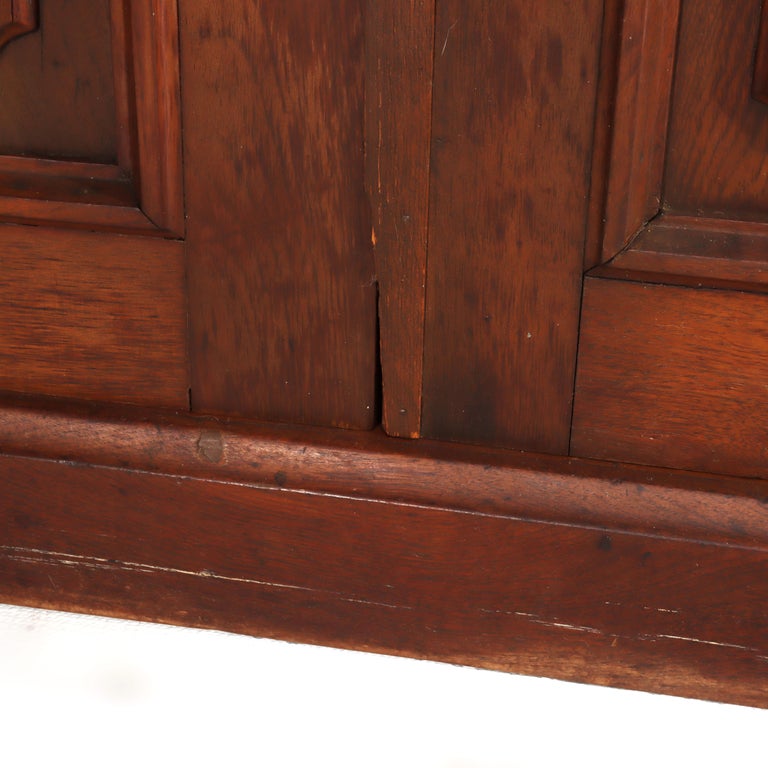 Antique Walnut & Burl Drop Front Desk With Teardrop Pulls c1880