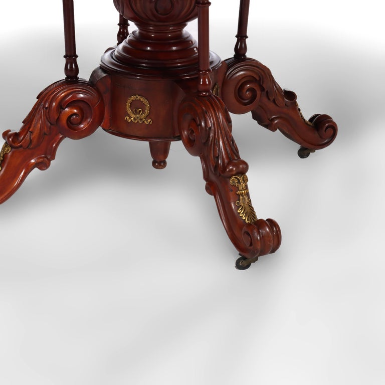 French Empire Kingwood, Rosewood, Rouge Marble & Ormolu Center Table 19thC