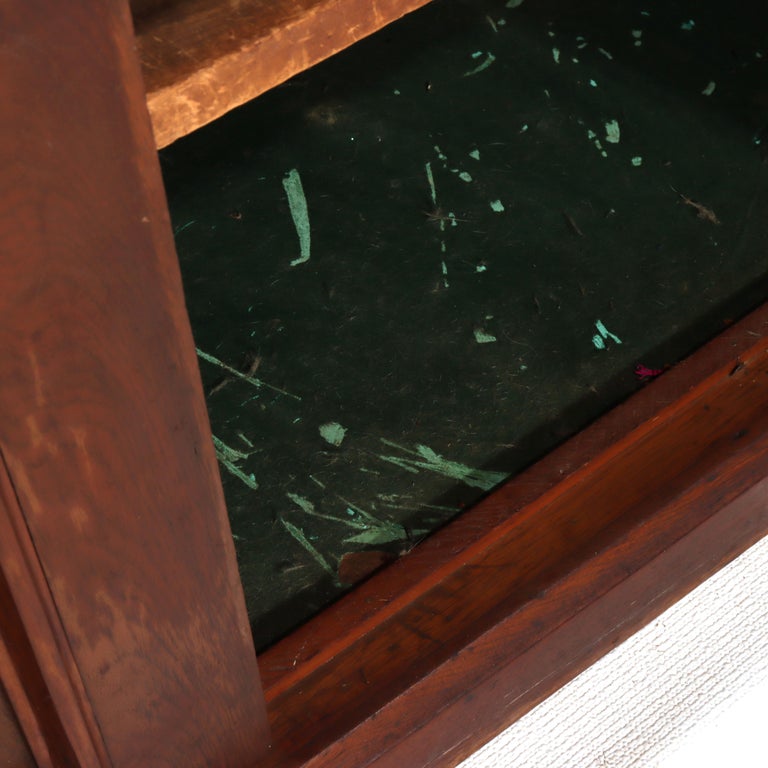 Antique Walnut & Burl Drop Front Desk With Teardrop Pulls c1880