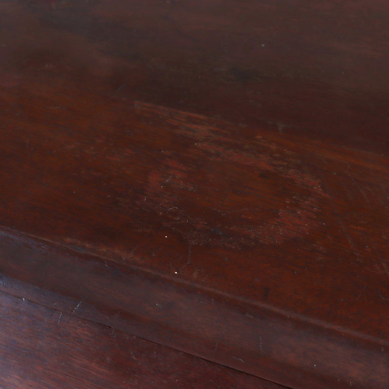 Antique Walnut & Burl Drop Front Desk With Teardrop Pulls c1880