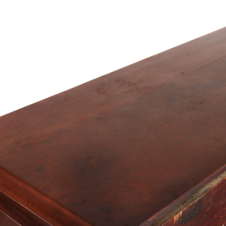 Antique Walnut & Burl Drop Front Desk With Teardrop Pulls c1880