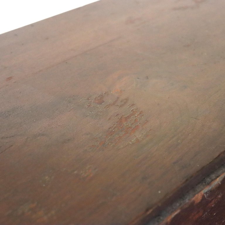 Antique Walnut & Burl Drop Front Desk With Teardrop Pulls c1880