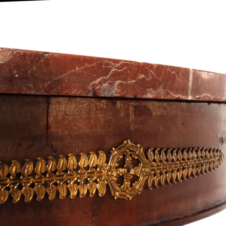French Empire Kingwood, Rosewood, Rouge Marble & Ormolu Center Table 19thC