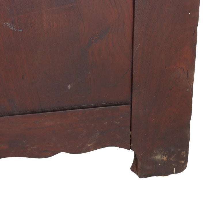 Antique Walnut 4-Drawer Dresser With Carved Pulls C1890