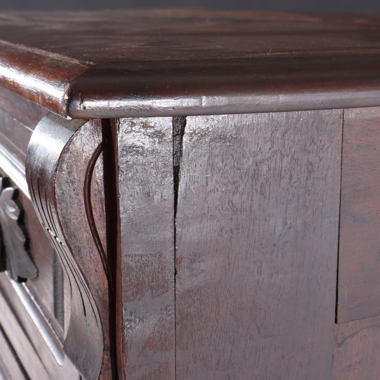 Antique Walnut 4-Drawer Dresser With Carved Pulls C1890