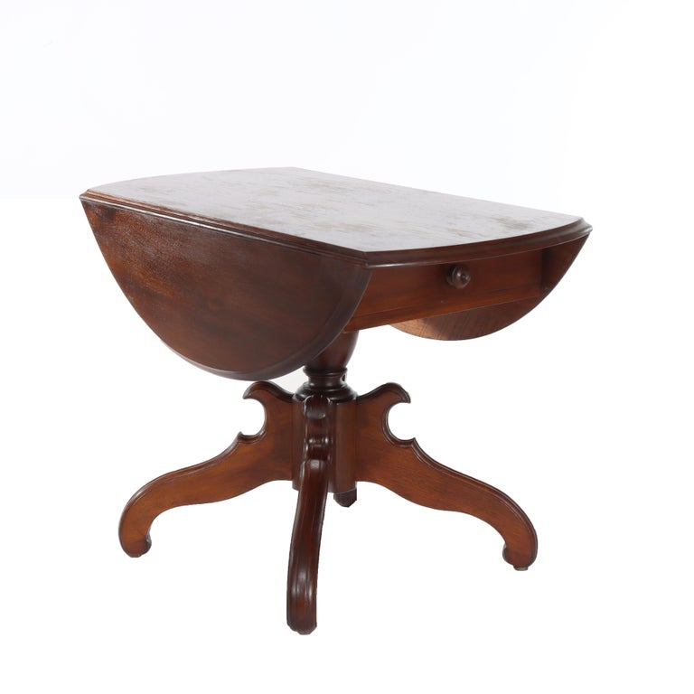 Antique Victorian Walnut Drop Leaf Table C1890