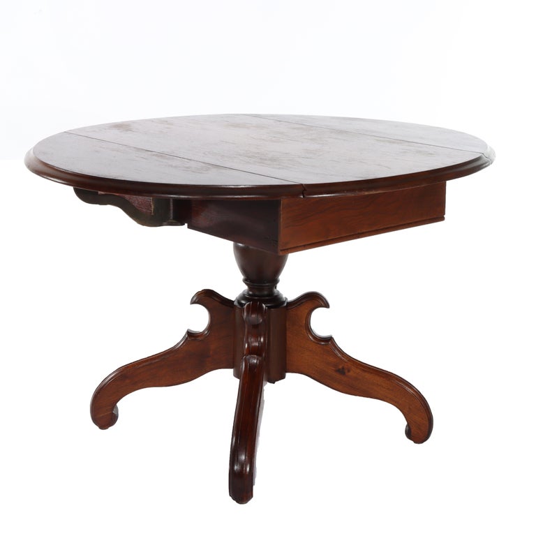 Antique Victorian Walnut Drop Leaf Table C1890