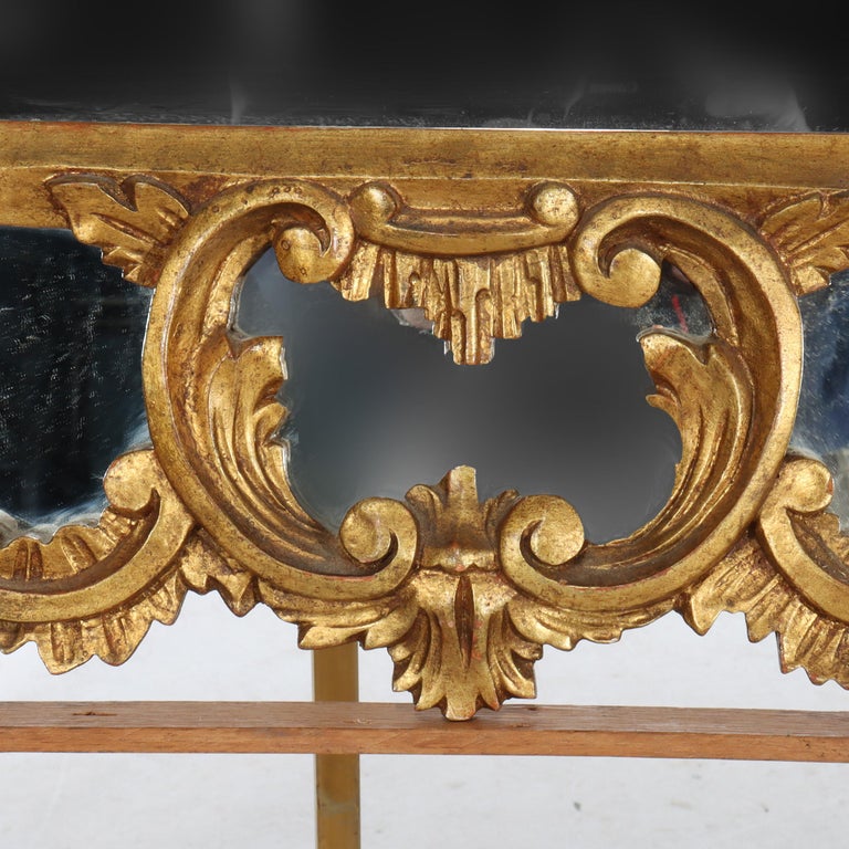 Large Antique French Rococo Style Gilt Wood Mirror C1930