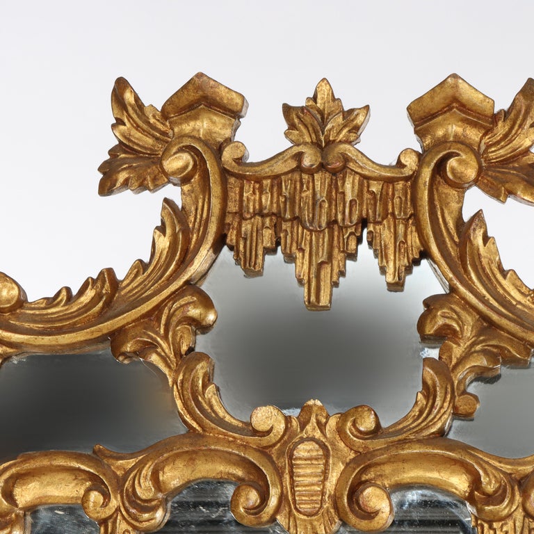 Large Antique French Rococo Style Gilt Wood Mirror C1930