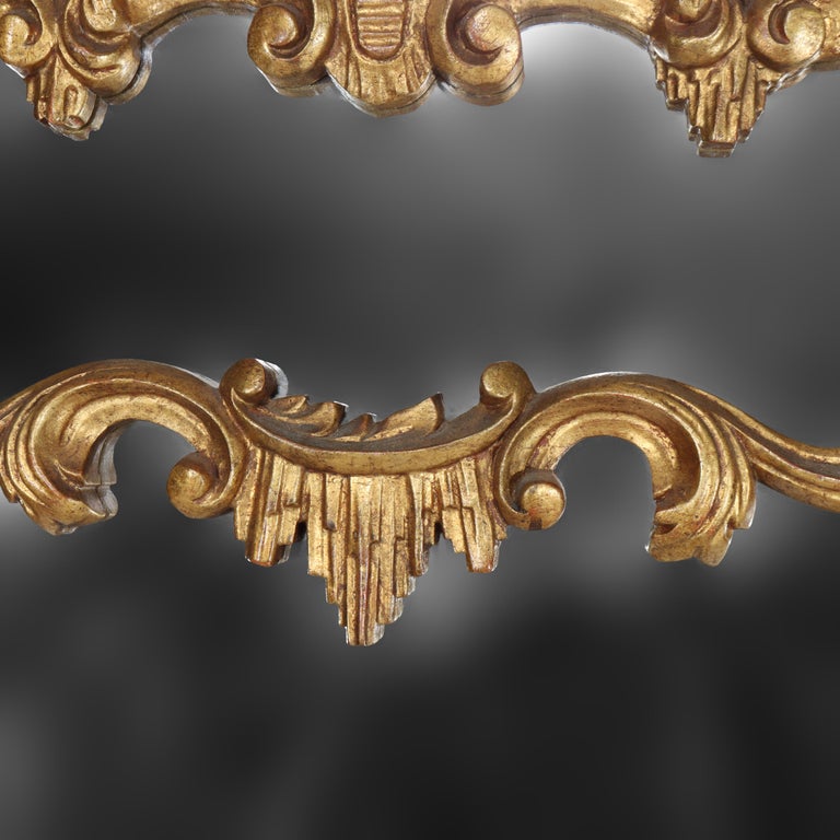 Large Antique French Rococo Style Gilt Wood Mirror C1930