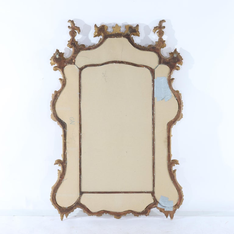 Large Antique French Rococo Style Gilt Wood Mirror C1930