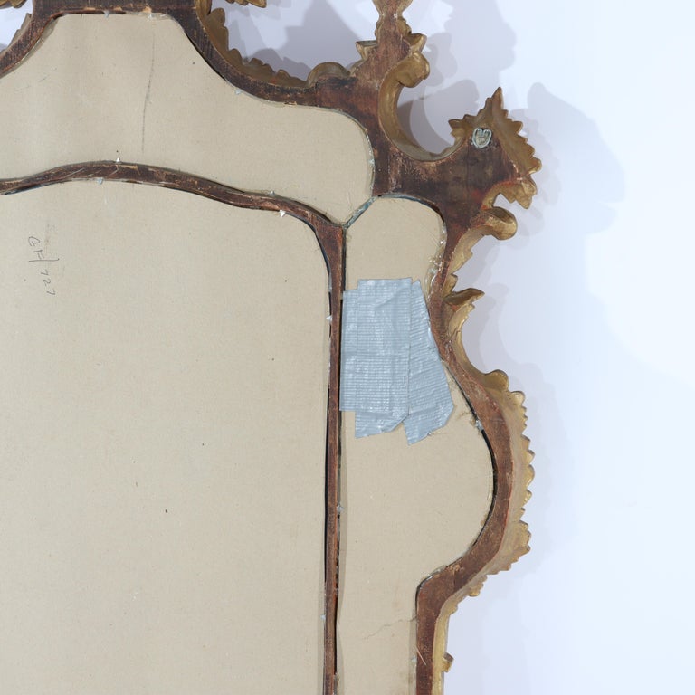 Large Antique French Rococo Style Gilt Wood Mirror C1930