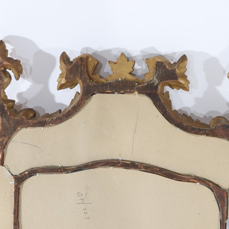 Large Antique French Rococo Style Gilt Wood Mirror C1930