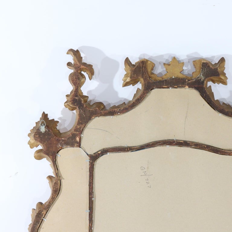 Large Antique French Rococo Style Gilt Wood Mirror C1930