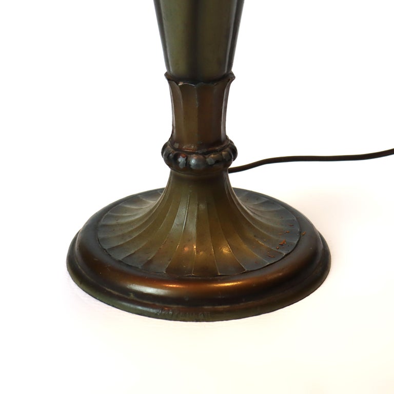 Antique Jefferson attr Reversed Painted Scenic Landscape Table Lamp c1920