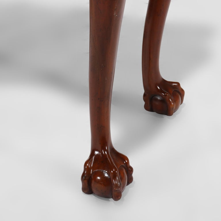 Maitland Smith Chippendale Style Carved Mahogany Game Table With Claw Feet