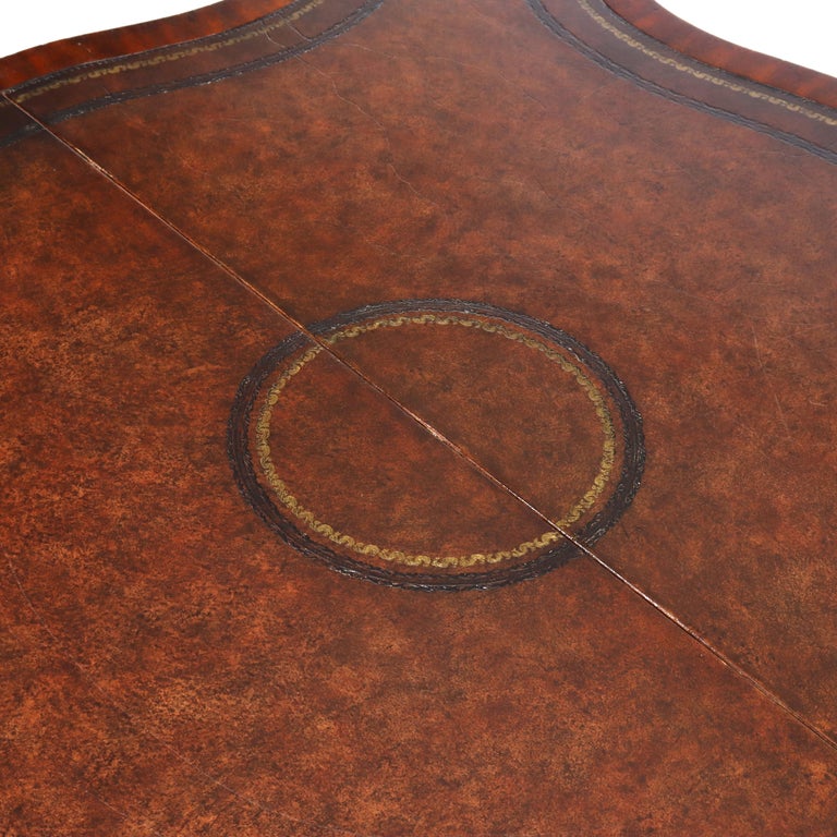 Maitland Smith Chippendale Style Carved Mahogany Game Table With Claw Feet