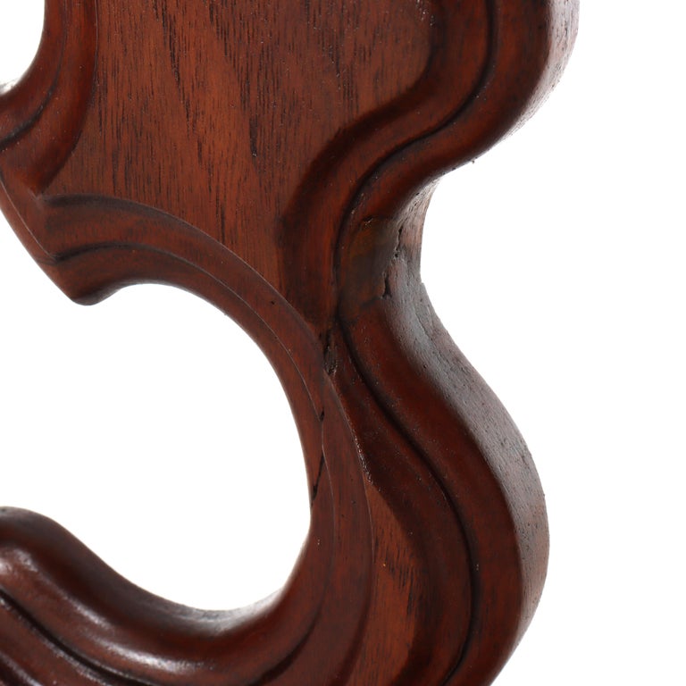 Antique Rococo Walnut Umbrella Stand With Cast Iron Tray c1890