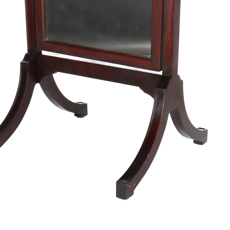 Antique Edwardian Neoclassical Carved Mahogany Dressing Mirror c1910