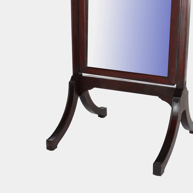 Antique Edwardian Neoclassical Carved Mahogany Dressing Mirror c1910