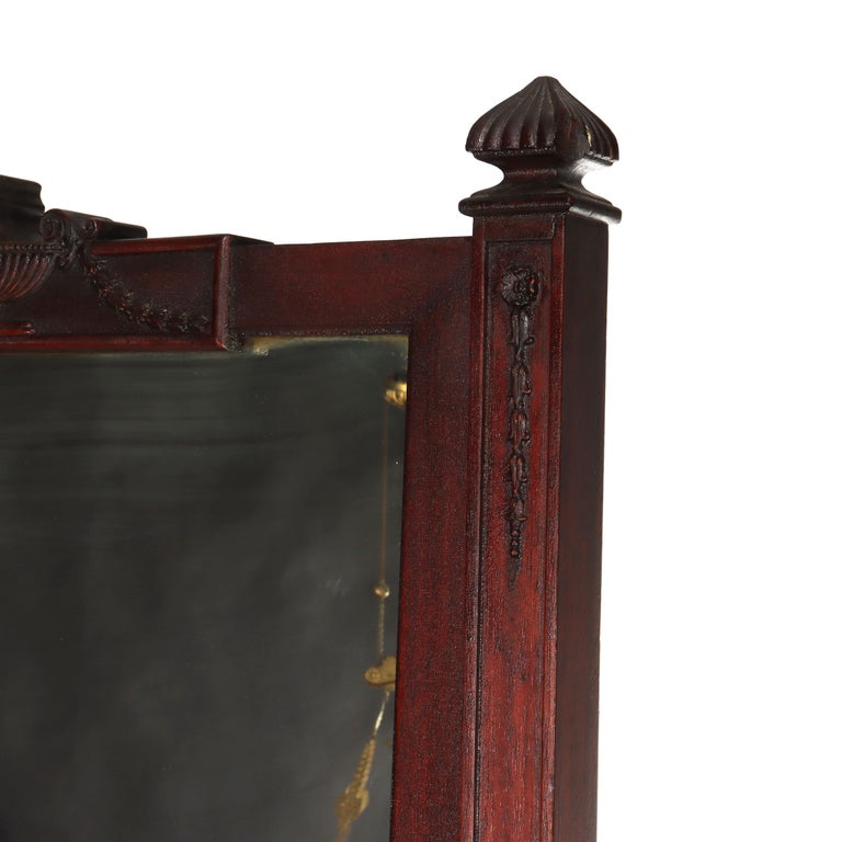 Antique Edwardian Neoclassical Carved Mahogany Dressing Mirror c1910