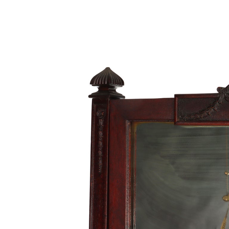 Antique Edwardian Neoclassical Carved Mahogany Dressing Mirror c1910