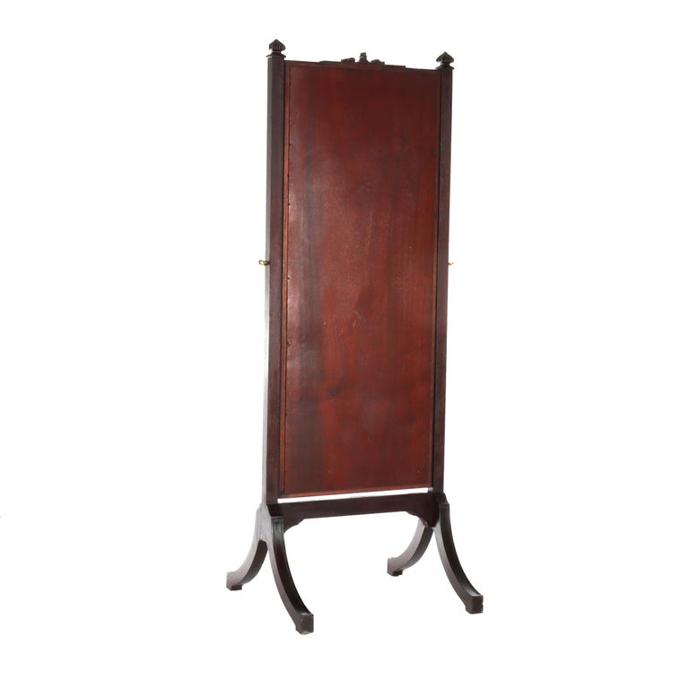 Antique Edwardian Neoclassical Carved Mahogany Dressing Mirror c1910