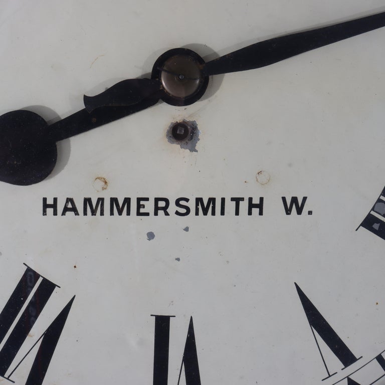 Oversized Antique A. J. Riggs Hammersmith Victorian Walnut Bankers Clock 19thC