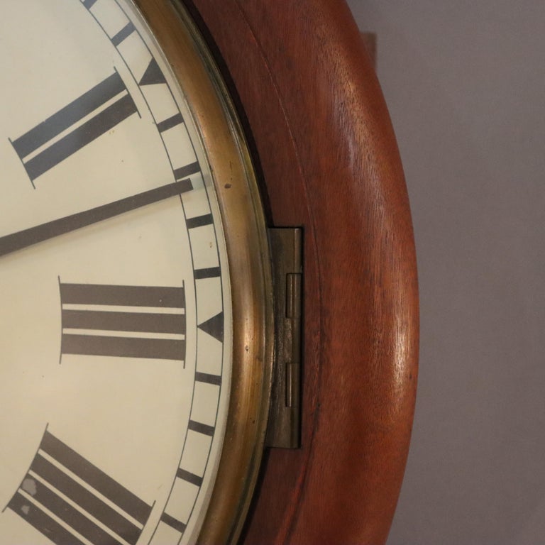 Oversized Antique A. J. Riggs Hammersmith Victorian Walnut Bankers Clock 19thC