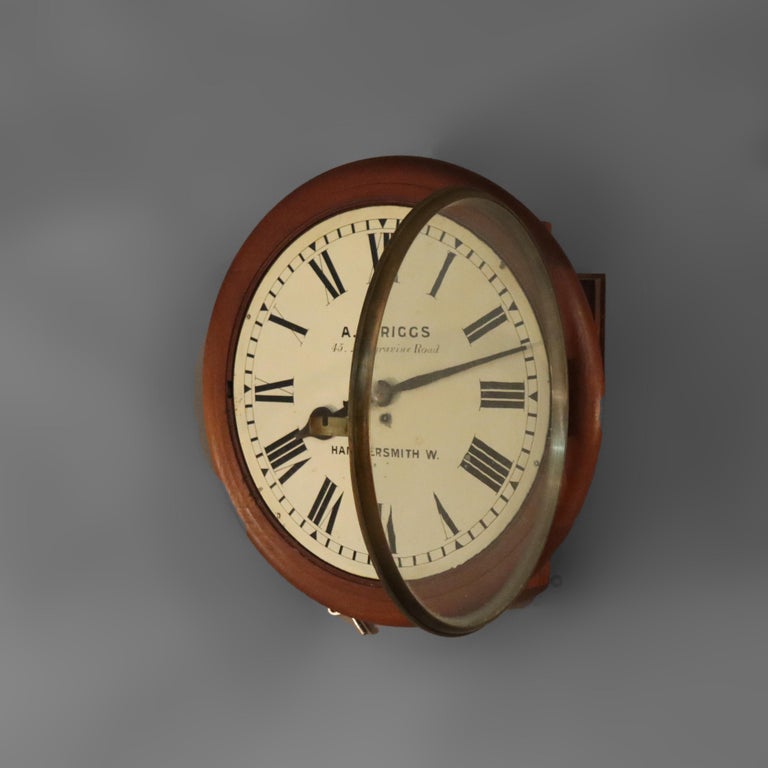 Oversized Antique A. J. Riggs Hammersmith Victorian Walnut Bankers Clock 19thC