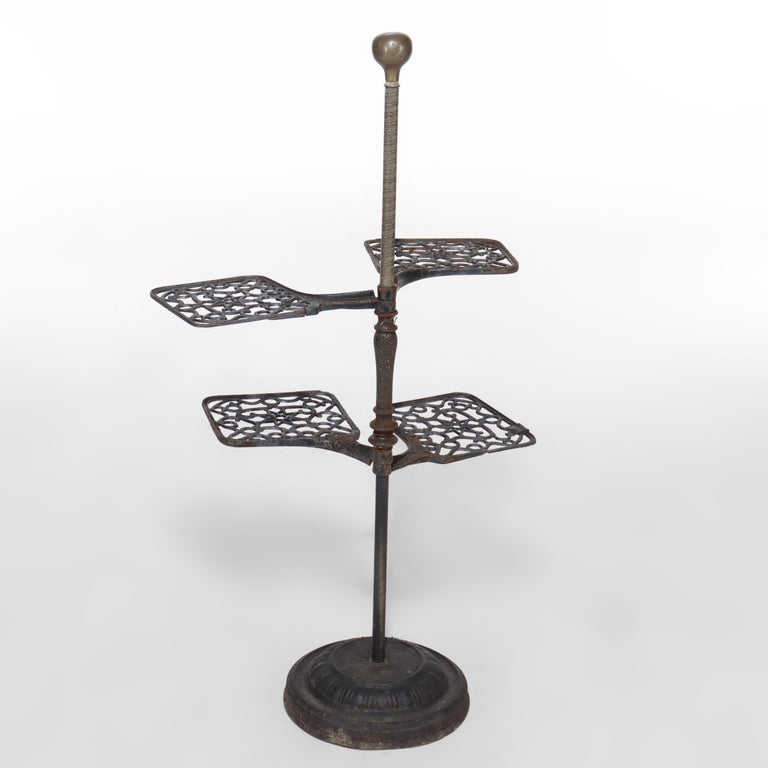Antique Victorian Cast Iron Adjustable Plant Stand C1868